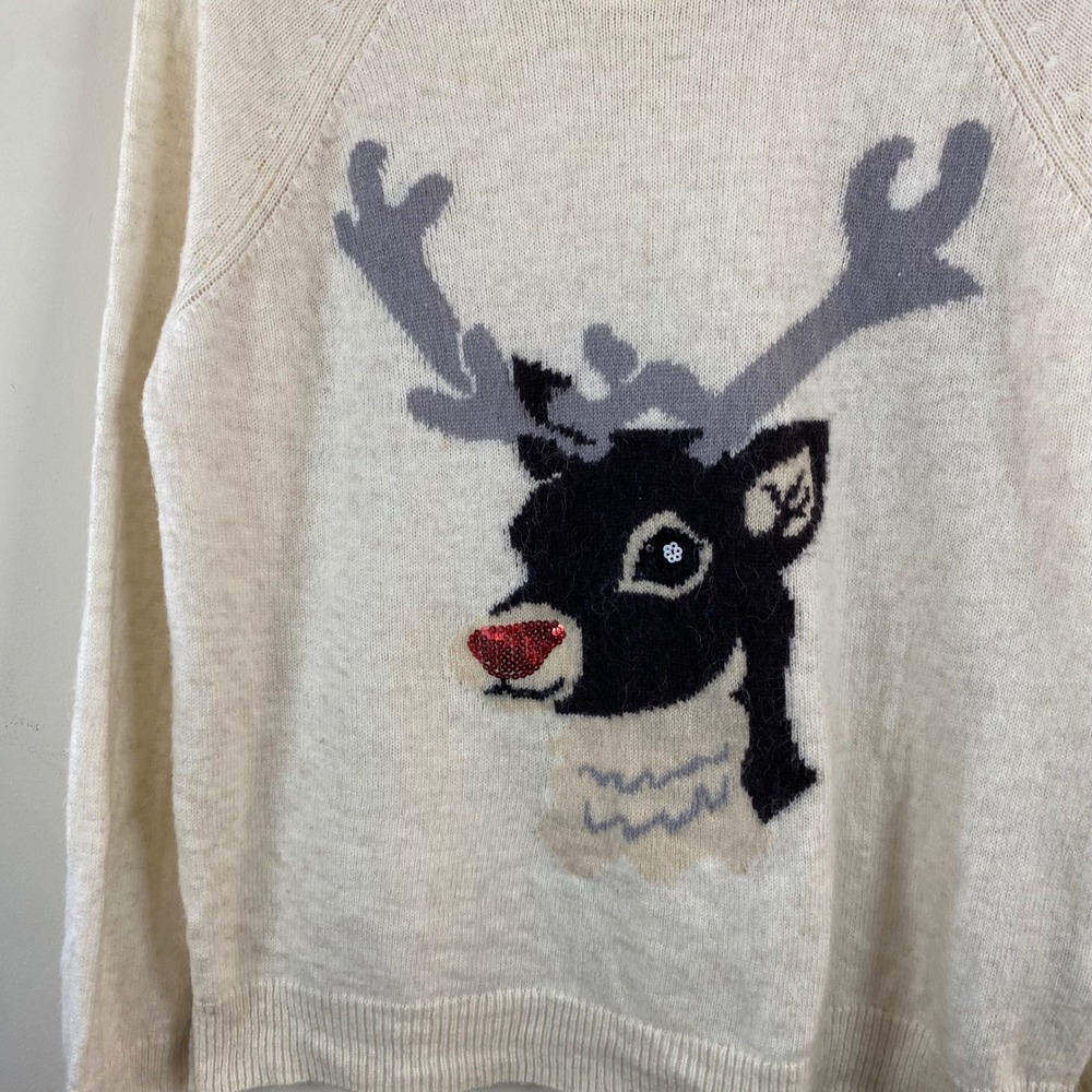 H&M Christmas Sweater Rudolph Alpaca Blend Women's Medium Holiday Sweater Winter - Picture 4 of 7